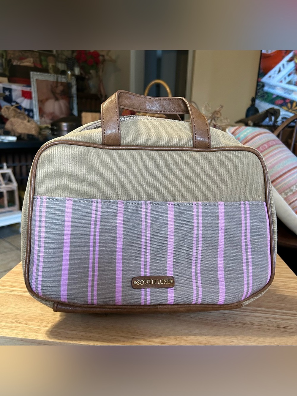 South Luxe Reversible Pattern Insulated Lunch Tote Bag - Excellent Condition